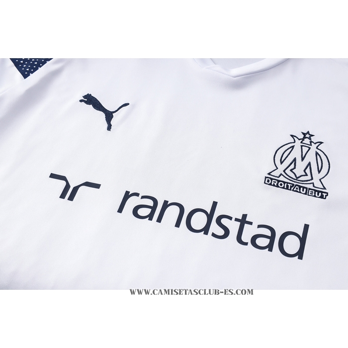 Chandal del Olympique Marsella 22-23 Manga Corta Blanco - Pantalon Corto